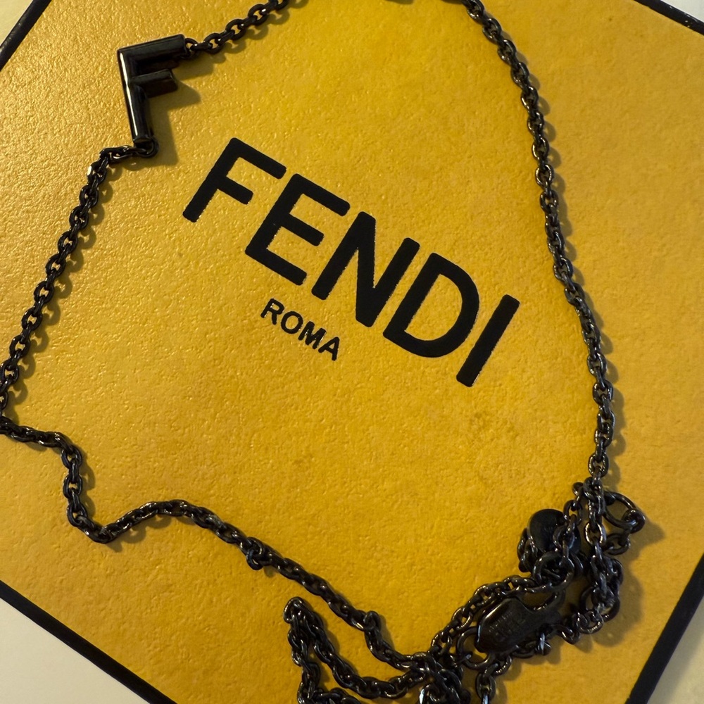 Fendi Roma Black Chain Necklace